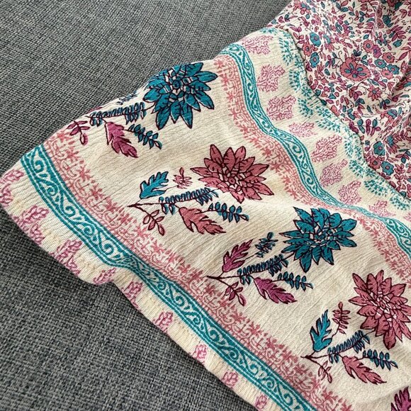 American Eagle Floral Romper Shorts Sleeveless Large Relaxed Fit Cotton &Viscose - Picture 15 of 16